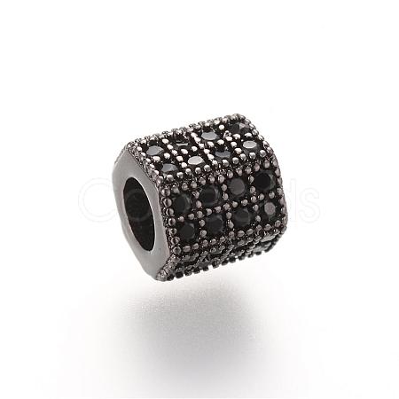 Brass Micro Pave Cubic Zirconia European Beads ZIRC-S053-YS012B-3-1