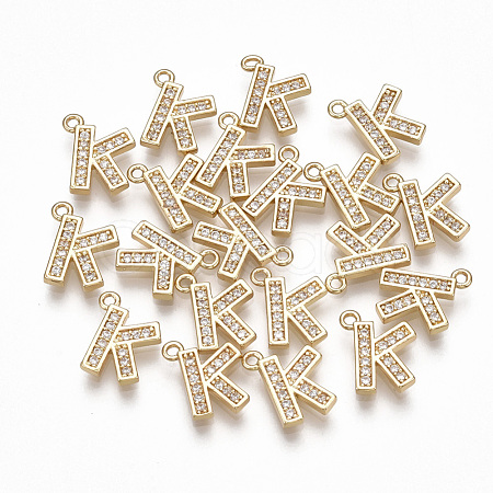 Brass Cubic Zirconia Charms KK-S348-330K-1