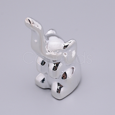Porcelain Elephant Home Display Decorations DJEW-WH0010-13A-1