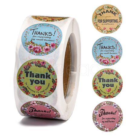 1 Inch Thank You Theme Self-Adhesive Paper Stickers DIY-K027-B07-1