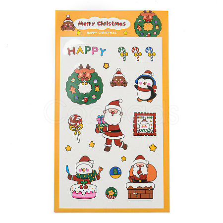 Christmas Theme PET Plastic Stickers AJEW-Q151-01E-1