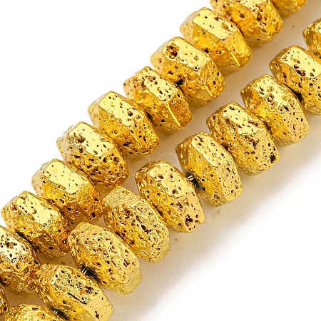 Electroplated Natural Lava Rock Beads Strands G-I360-G01-01-1