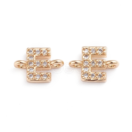 Brass Micro Pave Cubic Zirconia Letter Links ZIRC-I042-16G-E-1