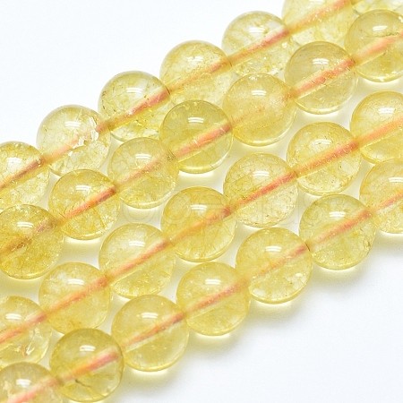 Natural Citrine Beads Strands X-G-E483-13-8mm-1