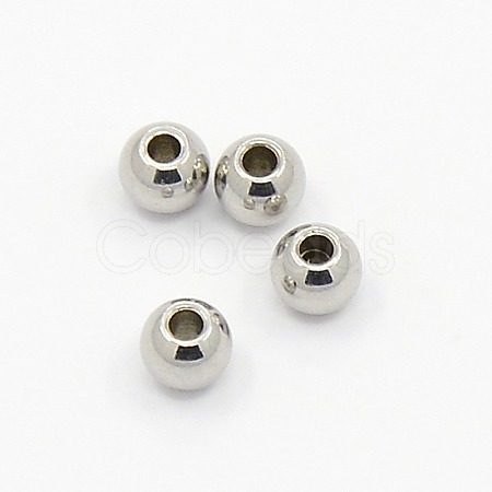 Tarnish Resistant 304 Stainless Steel Smooth Round Spacer Beads X-STAS-M006-01C-1