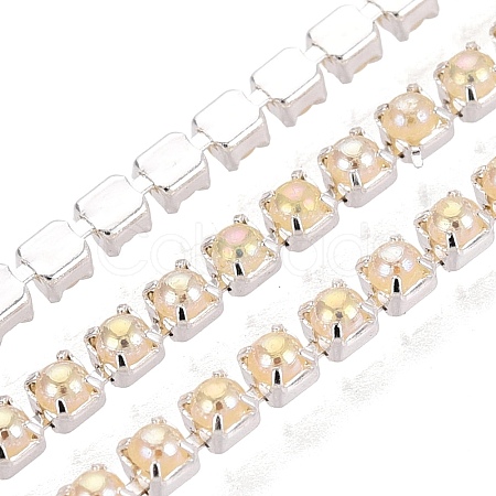 Iron & ABS Plastic Imitation Pearl Tennis Chains CH-Q006-01A-03-1