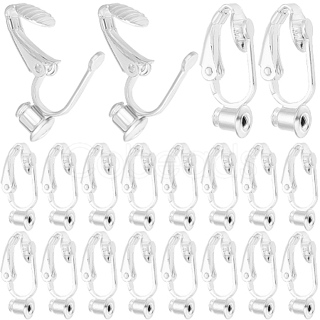 40Pcs Brass Clip-on Earring Converters Findings KK-SC0004-70S-1