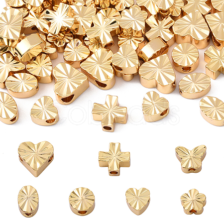 56Pcs 7 Styles Brass Beads KK-YW0003-13-1