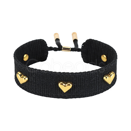Adjustable Polyester & Alloy Slider Bracelets FS-WG54A06-03-1