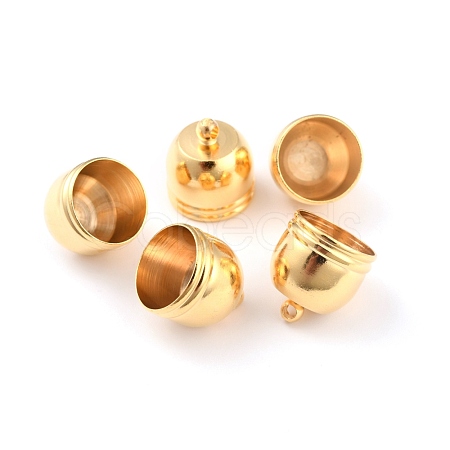 Brass Cord End Cap for Jewelry Making KK-O139-14F-G-1