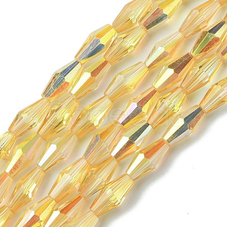 Transparent Electroplate Glass Beads Strands GLAA-K064-05A-HP01-1