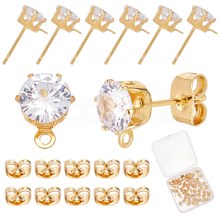 20Pairs Brass Stud Earring Findings KK-ME0002-59-1