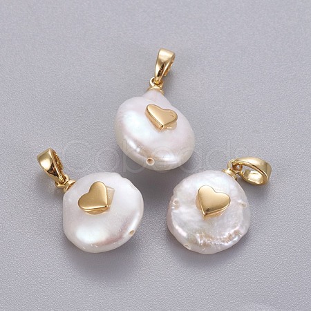 Natural Cultured Freshwater Pearl Pendants KK-L187-15G-1