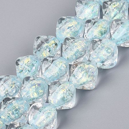 Handmade Foil Glass Beads Strands FOIL-Q002-06B-1