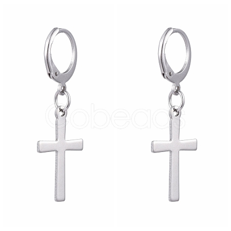 Tarnish Resistant 304 Stainless Steel Leverback Earrings EJEW-JE04185-01-1