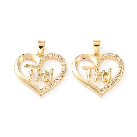 Brass Micro Pave Clear Cubic Zirconia Pendants X-ZIRC-Z007-12G-1