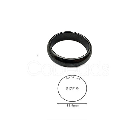 Synthetic Hematite Plain Band Rings BK4832-39-1