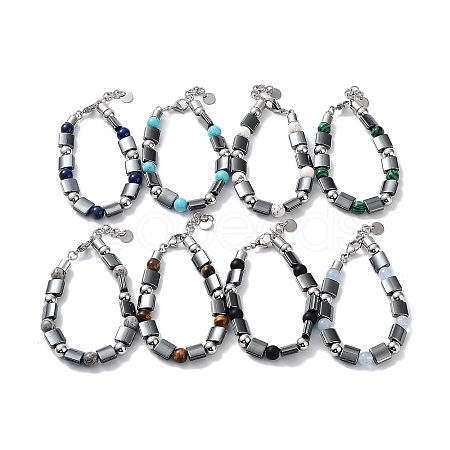 Synthetic Non-magnetic Hematite Beaded Bracelets BJEW-Q334-06-1