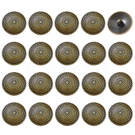 20Pcs Alloy Shank Buttons BUTT-FH0001-036A-1