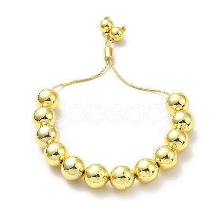 Rack Plating Brass Round Bead Slider Bracelets for Women X-BJEW-M232-01G-E-1