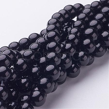 Natural Mashan Jade Round Beads Strands G-D263-8mm-XS32-1