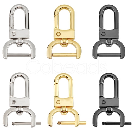 6pcs 3 colors Zinc Alloy Swivel Lobster Claw Clasps FIND-PH0008-62B-1