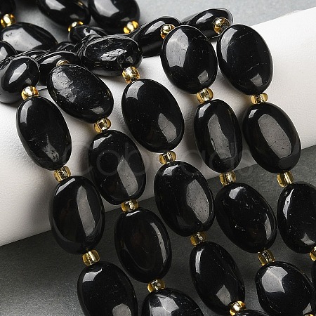 Natural Black Tourmaline Beads Strands G-H005-A17-02-1