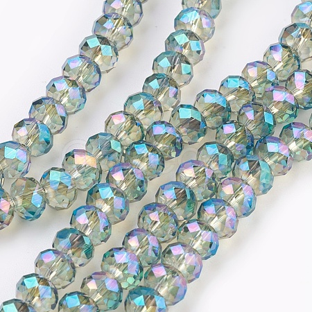 Electroplate Glass Beads Strands GLAA-K027-FR-A02-1