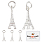 Beebeecraft 5Pcs 925 Sterling Silver Pendants, with Jump Ring, Eiffel Tower Charms, Silver, 16.5x8x6mm, Hole: 3.5mm