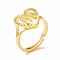 Real 18K Gold Plated Brass Alphabet Adjustable Rings, Heart with Initial Promise Ring for Women, Cadmium Free & Lead Free, Letter.M, US Size 5 1/4(15.9mm)