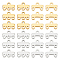 Unicraftale 40Pcs 4 Style 304 Stainless Steel Chandelier Component Links, 3 & 4 Loop Connector, Rectangle, Platinum & Golden, 5x7.5~8x1.5mm, Hole: 1mm, 10pcs/style