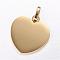 304 Stainless Steel Stamping Blank Tag Pendants, Heart, Golden, 28x26x2mm, Hole: 5x8mm