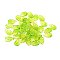 Transparent Glass Pendants, Leaf, Two Tone, Green Yellow, 18x11x3mm, Hole: 1.2mm