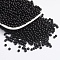 Opaque Acrylic Beads, Round, Black, Size: about 4mm in diameter, hole: 1mm, about 1400pcs/50g