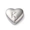 Non-Tarnish 201 Stainless Steel Beads, Stainless Steel Color, Heart, Letter K, 7x8x3.5mm, Hole: 1.5mm