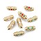 Real 18K Gold Plated Brass Tube Beads, with Enamel, Oval with Word Love, Mixed Color, 21x8x7.5mm, Hole: 2mm