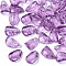 Transparent Spray Painted Glass Charms, Petaline, Medium Orchid, 12x8x4.5mm, Hole: 1mm