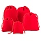 5 Style Rectangle Velvet Pouches, Candy Gift Bags Christmas Party Wedding Favors Bags, Red, 7~15x5~12cm, 40pcs/bag