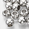 CCB Plastic European Beads, Large Hole Beads, Rondelle, Platinum, 10x8mm, Hole: 4.5mm, about 1400pcs/500g