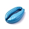 Baking Painted Alloy Beads, Cowrie Shell Shape, Steel Blue, 19.4x12.5x5mm