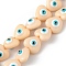 Evil Eye Resin Beads Strands, Heart, PapayaWhip, 12.5x14x9mm, Hole: 1.8mm, about 30pcs/strand, 14.25 inch(36.2cm)