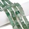 Natural Green Aventurine Beads Strands, Cube, 8~10x8~10x8~9mm, Hole: 1.2mm, about 47~49pcs/strand, 15.35~15.79''(39~40.1cm)