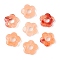 Gradient Color Transparent Acrylic Beads, Center Drilled, Flower, Light Salmon, 14x14.5x4mm, Hole: 1.6mm