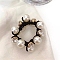 Plastic Imitation Pearl with Rhinestone Elastic Hair Ties, Horsetail Hair Accessories for Girls Women, Black, 60mm