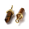 Natural Tiger Eye Pointed Pendants G-K329-43G-3