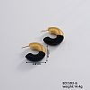 Vintage Retro 304 Stainless Steel C-Shaped Stud Earrings for Women JV8839-6-1