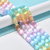Natural Selenite Beads Strands G-F750-M-4