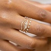 3Pcs Rhombus Zinc Alloy with Crystal Rhinestone Finger Rings FS-WG622CD-03-3