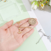 4Pcs 2 Colors Brass Micro Pave Clear Cubic Zirconia Ends with Chains FIND-BBC0005-22A-3