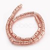 Electroplated Natural Lava Rock Beads Strands G-P400-03RG-1